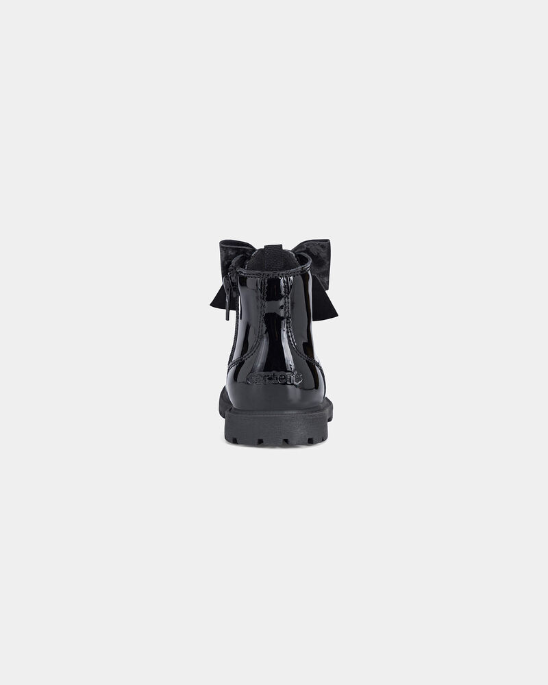 Girls Bow Combat Boots - Black, image 3 of 6 slides