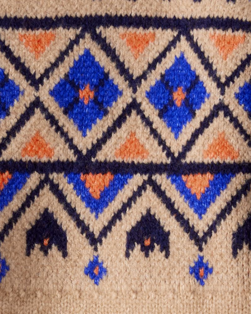 Boys Fair Isle Sweater - Brown, image 2 of 3 slides