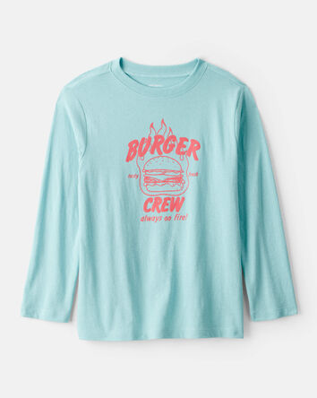Kid Burger Crew Long-Sleeve Graphic Tee - Blue, 