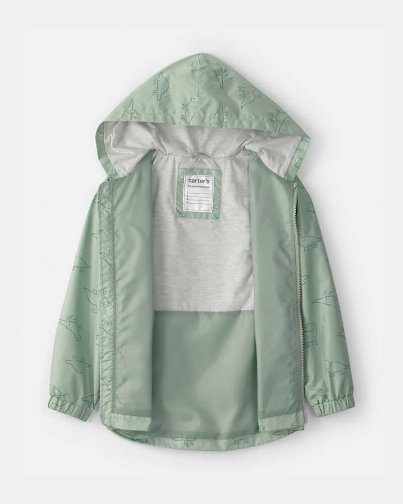 Gar&ccedil;ons - Imperm&eacute;able &agrave; motif de dinosaures - Vert, image 2 sur 3 diapositives