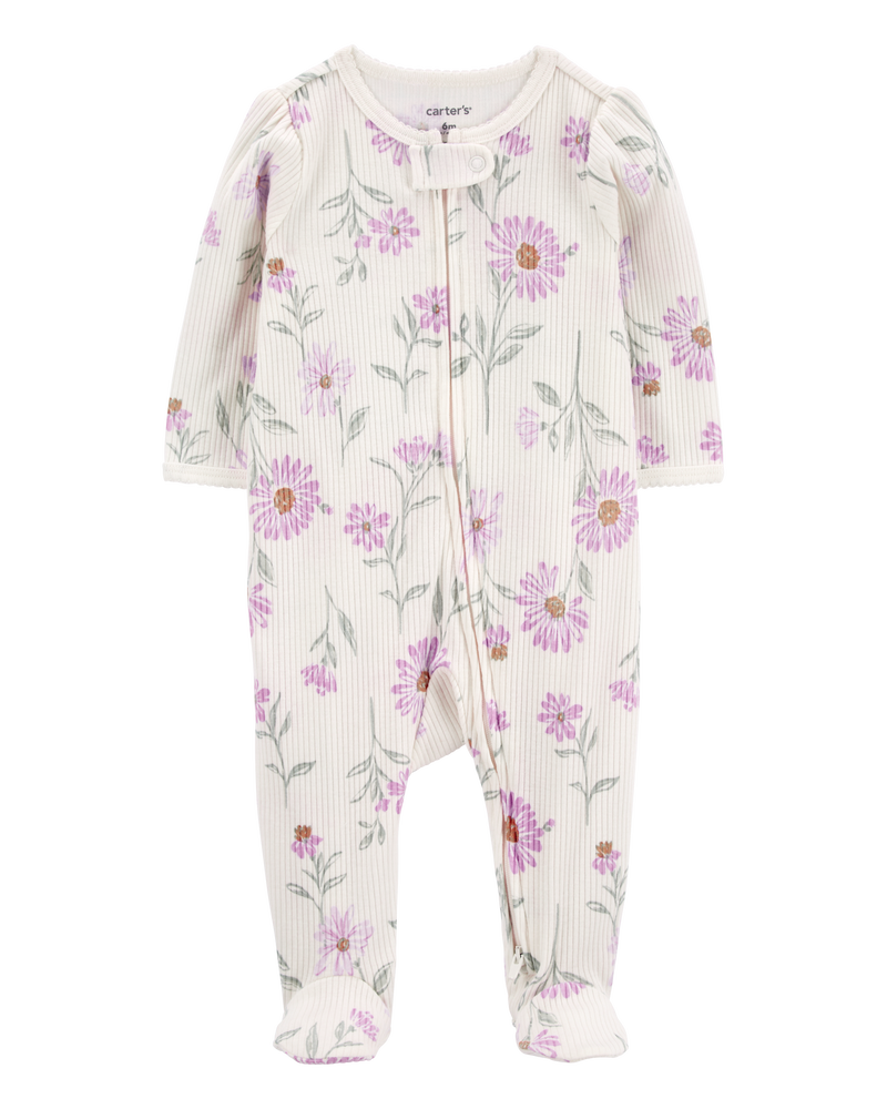 Baby Floral 2 Way Zip Thermal Sleeper Pyjamas