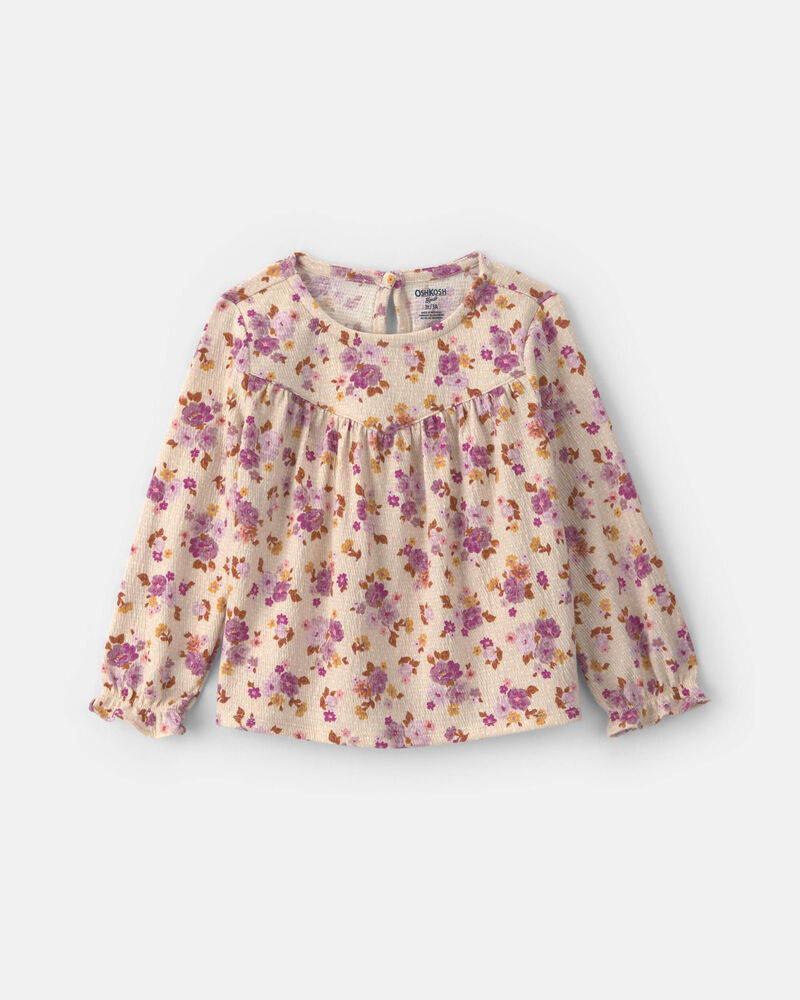 Toute-petite fille &ndash; Haut manches longues &agrave; motif floral, image 1 sur 2 diapositives