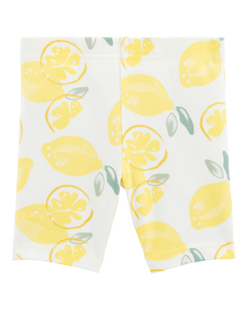 Baby Lemon Print Bike Shorts - White, 