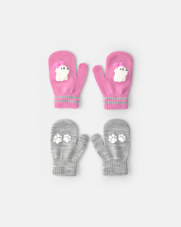 Tout-petit fille - Emballage 2 paires de mini mitaines Kombi - Bichon fris&eacute;, 