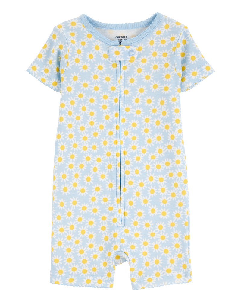 Toddler Daisy Floral Snug Fit Cotton Blend 1-Piece Pyjamas, image 1 of 4 slides