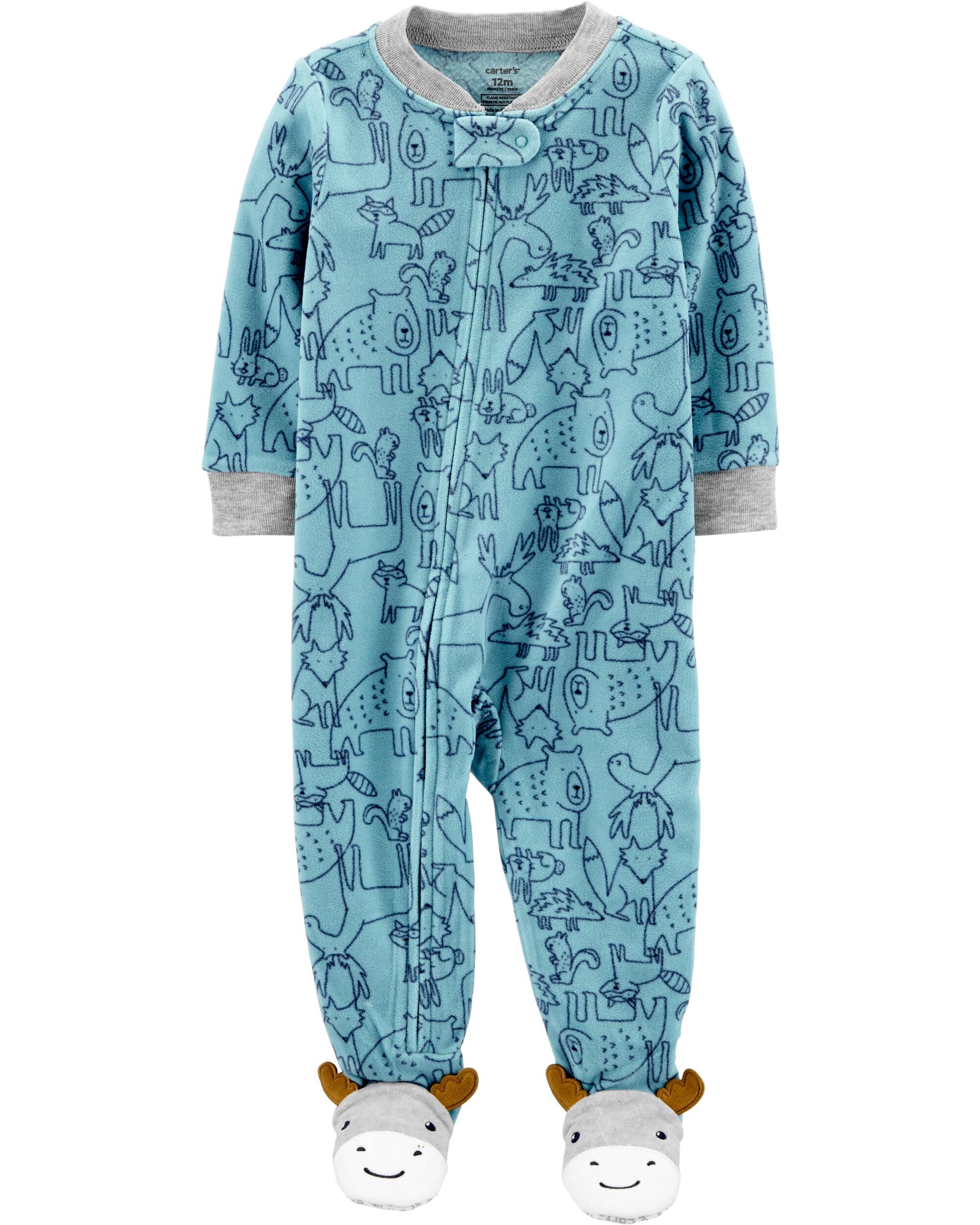 carters one piece fleece pajamas