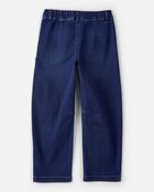 Girls Dark Wash Denim Barrel Jeans - Blue, image 2 of 4 slides