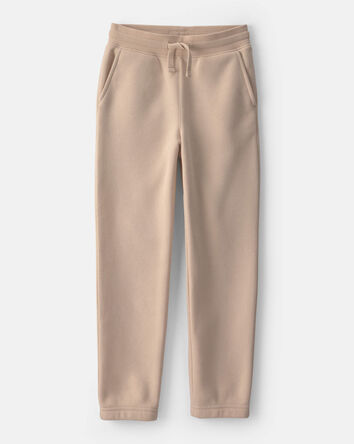 Boys Fleece Drawstring Knit Joggers - Tan, 