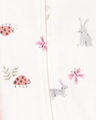 Baby 2-Pack Print 2-Way Zip Cotton Sleeper Pyjamas - Pink, image 3 of 4 slides