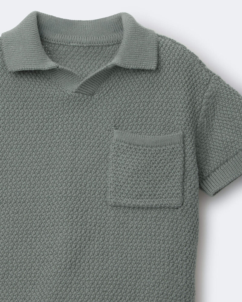 Toddler Boy Johnny Collared Polo - Olive, image 6 of 6 slides