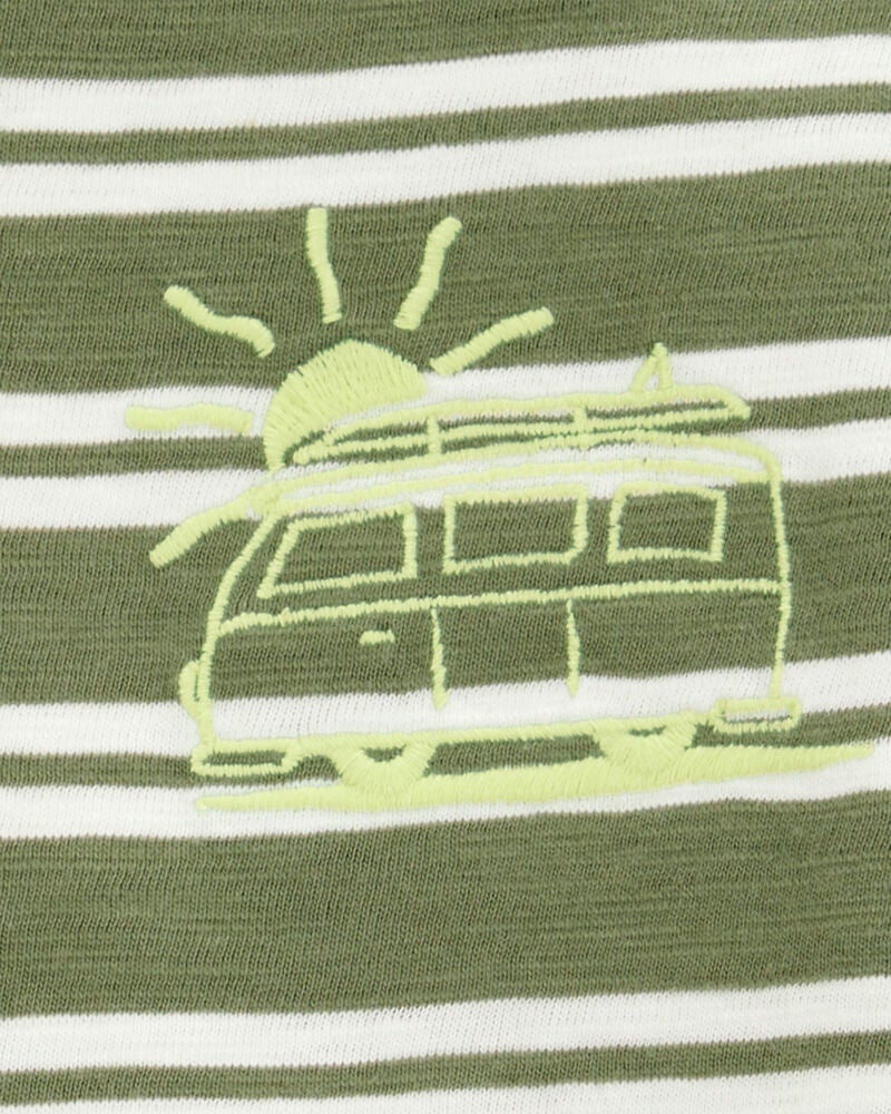 Baby Sun Striped Cotton Blend Short-Sleeve Tee, image 2 of 3 slides
