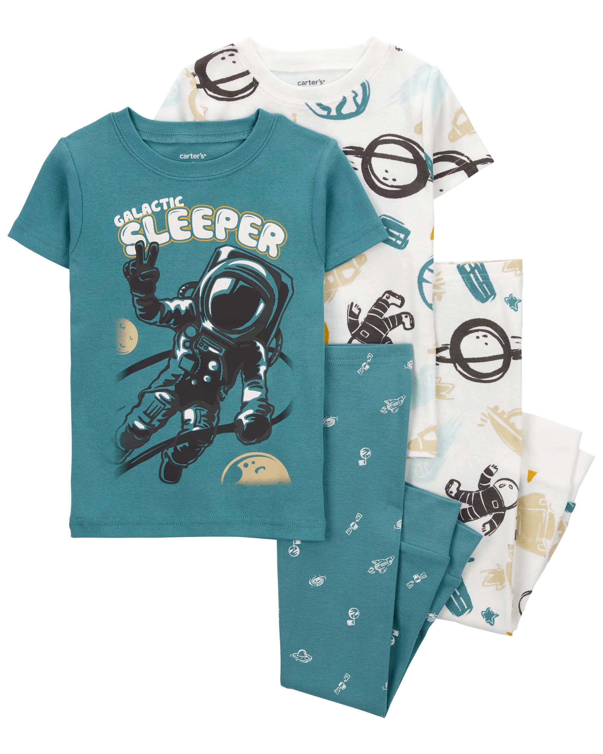 Toddler 4 Piece Astronaut 100 Snug Fit Cotton Pyjamas