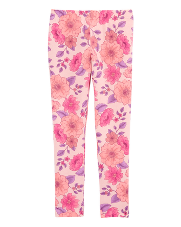 Kid Floral-Print Stretch Leggings - Pink, 