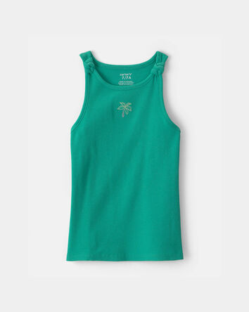 Girls Palm Tree Tank Top - Green, 