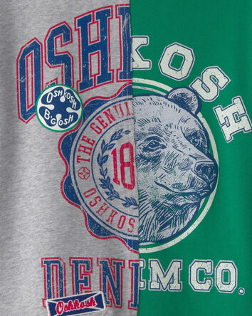 Gar&ccedil;ons - Chandail en jersey bouclette &laquo;OshKosh Denim Co&raquo; - Gris/Vert, 