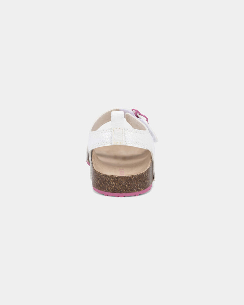 Toddler Girl Flower Sandals - White, image 3 of 6 slides