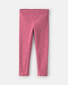 Toute-petite fille - Legging extensible en coton &agrave; motif floral - Rose, image 1 sur 3 diapositives