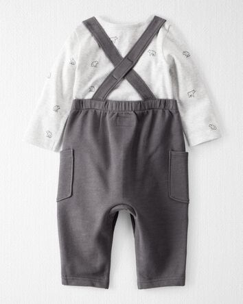 Baby 2-Piece Organic Cotton Overall Set in Bear Print, 
