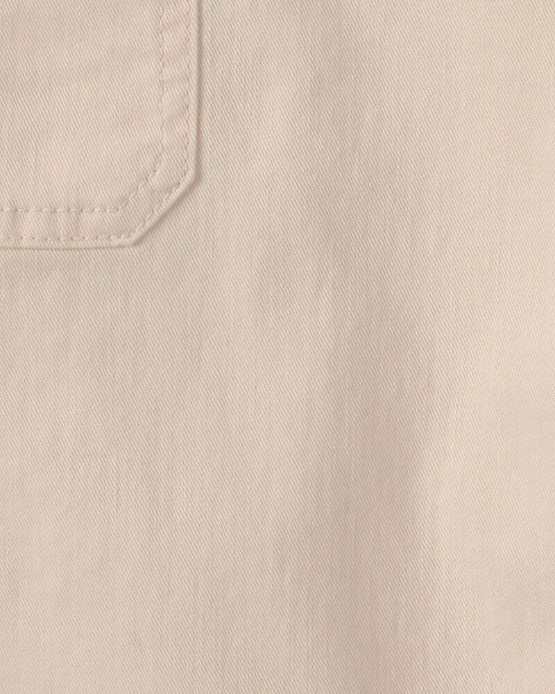 Girls Straight-Leg Cargo Jeans - Cream, image 4 of 5 slides