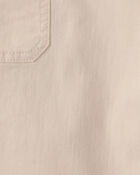 Girls Straight-Leg Cargo Jeans - Cream, image 4 of 5 slides
