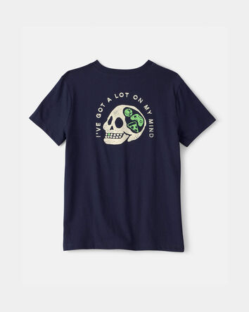 Boys Skull Graphic Tee - Blue, 