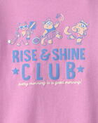 Toddler Girl Cat 100% Cotton Short-Sleeve Snug Fit 4-Piece pyjama Set - Purple/Blue, image 2 of 5 slides