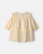 B&eacute;b&eacute; fille - Robe scintillante &agrave; manches longues &ndash; Cr&egrave;me, image 2 sur 4 diapositives