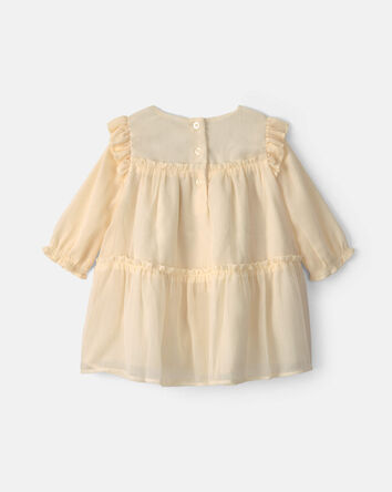 B&eacute;b&eacute; fille - Robe scintillante &agrave; manches longues &ndash; Cr&egrave;me, 