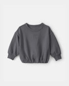 Baby 'Ready Set Play' French Terry Pullover Sweatshirt - Grey, image 1 of 4 slides