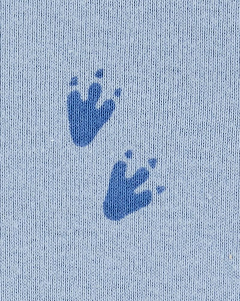 Baby Dinosaur Cotton Romper - Blue, image 3 of 4 slides
