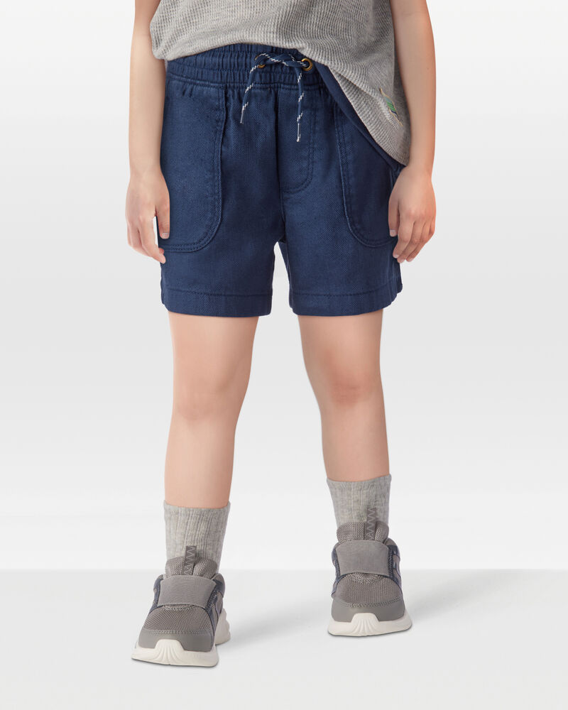 Toddler Pull-On Twill Shorts - Navy, image 2 of 6 slides