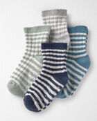 Toddler 4-Pack Striped Slip Resistant Socks Made with Organic Cotton, image 1 of 5 slides