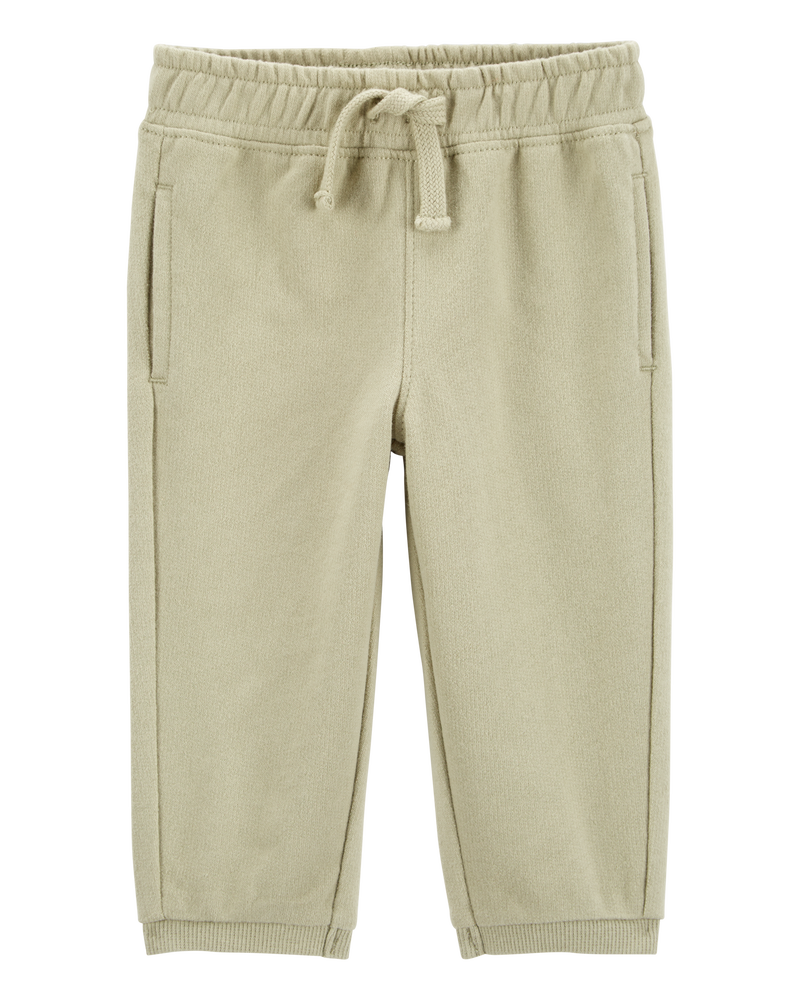 Bébé Pantalon de jogging à enfiler en jersey bouclette - Vert olive, image 1 sur 4 diapositives