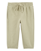 Bébé Pantalon de jogging à enfiler en jersey bouclette - Vert olive, image 1 sur 4 diapositives