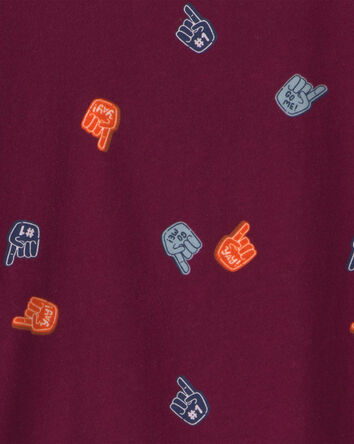 Gar&ccedil;ons - T-shirt manches longues &agrave; motif sport &ndash; Bourgogne, 
