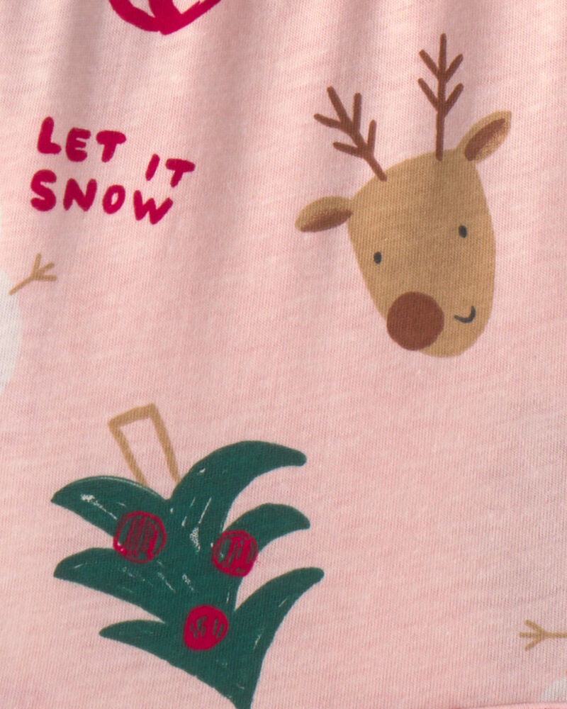 Toute-petite fille - Robe manches longues &agrave; th&egrave;me de No&euml;l - Rose, image 3 sur 3 diapositives