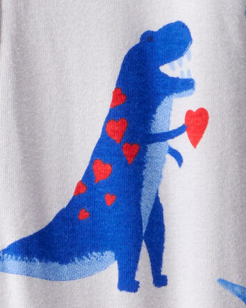 Toddler Boy Dinosaur 100% Cotton Snug Fit Footie 1-Piece Pyjamas - Grey, 