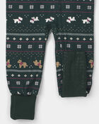 Baby 1-Piece Fair Isle Christmas PurelySoft&trade; Snug Fit Pyjama - Green, image 4 of 9 slides