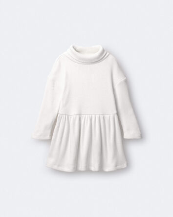 Tout-petit fille - Robe chandail &agrave; col roul&eacute; - Cr&egrave;me, 