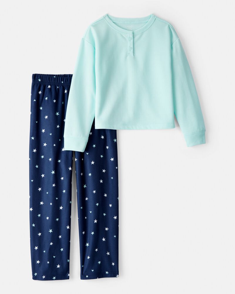 Girls Star Fleece Loose Fit 2-Piece Pyjamas, image 1 of 3 slides