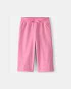 Baby Girl French Terry Wide-Leg Active Pants - Pink, image 1 of 4 slides