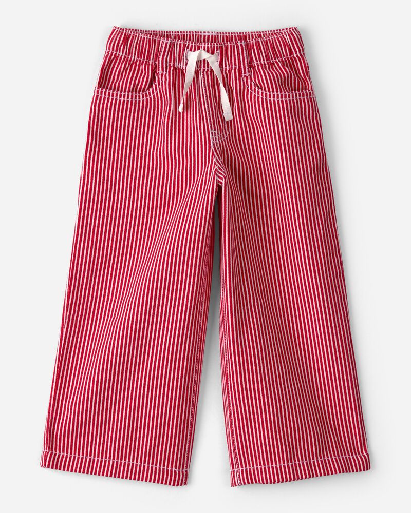 Toddler Girl Striped Wide-Leg Pants - Red, image 1 of 4 slides