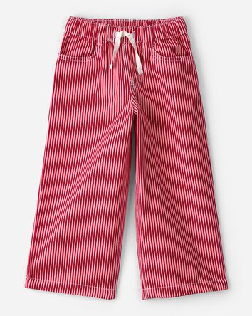 Tout-petit fille - Pantalon &agrave; jambe large et rayures - Rouge, 