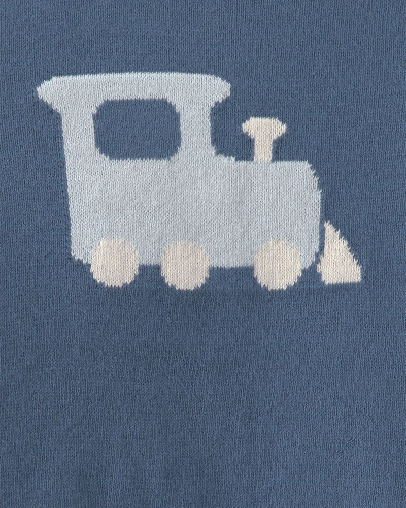 Baby Boy 2-Piece Train Long-Sleeve Top & Pant Set - Blue, image 3 of 4 slides