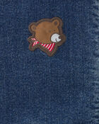 Blouson &agrave; manches longues en denim et molleton teddy &agrave; imprim&eacute; d&rsquo;ourson &ndash; D&eacute;lav&eacute; fonc&eacute;, image 3 sur 3 diapositives