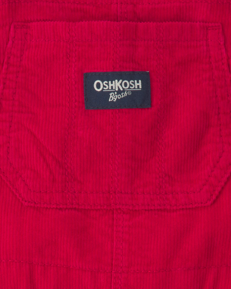Toddler Girl Corduroy Overalls - Red, image 3 of 4 slides