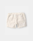 Toddler Girl Eyelet Trim Twill Shorts - Cream, image 2 of 4 slides