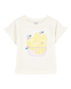 Baby Short-Sleeve Lemon Fashion Top - Ivory, image 1 of 3 slides