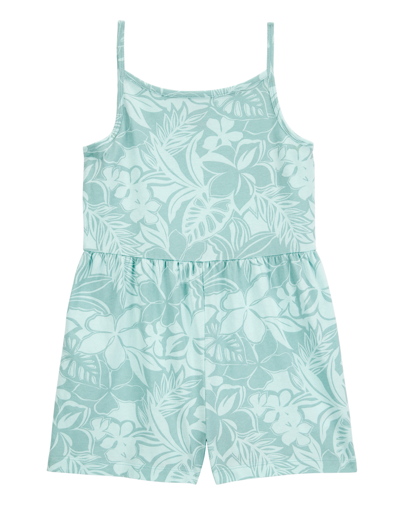 Kid Tropical Floral Tank Romper, image 1 of 3 slides