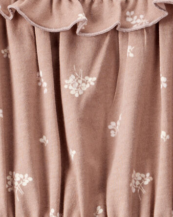 Filles - Haut à manches longues à imprimé floral - Brun, 